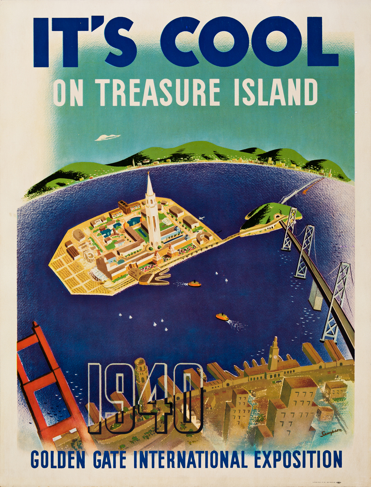 Sampson (Dates Unknown).  ITS COOL ON TREASURE ISLAND / GOLDEN GATE INTERNATIONAL EXPOSITION. 1940.